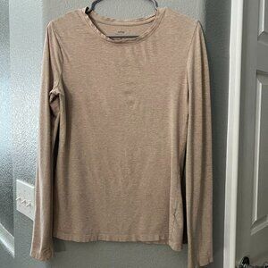 Apt 9 Essential Women's Light Neutral Crew Neck Long Sleeve Top - Size M